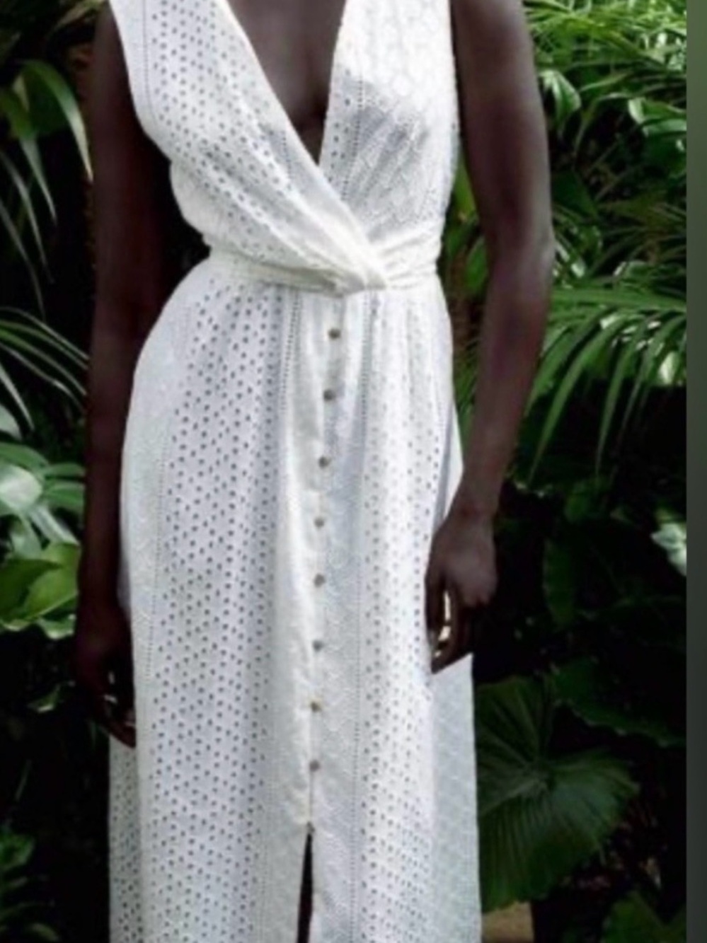 ZARA White Eyelet Embroidered Midi Dress Size M NWT